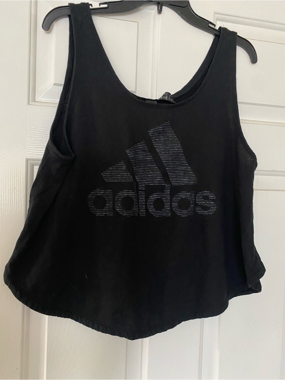 Adidas Black Cropped Tank Top XL